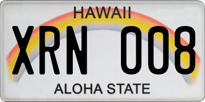 HI license plate XRN008