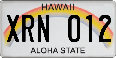 HI license plate XRN012