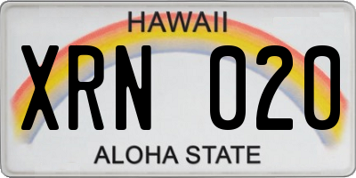 HI license plate XRN020