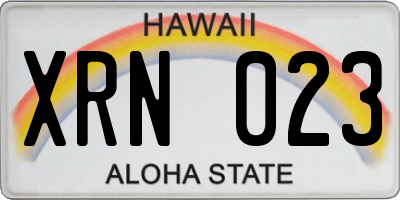 HI license plate XRN023