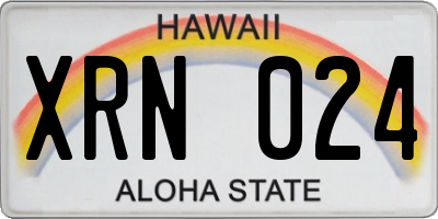 HI license plate XRN024