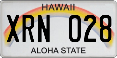 HI license plate XRN028