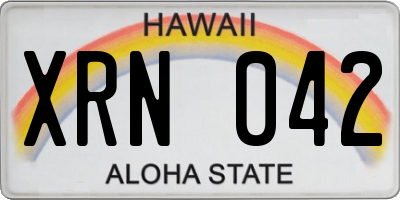 HI license plate XRN042