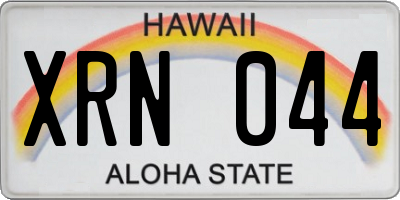 HI license plate XRN044
