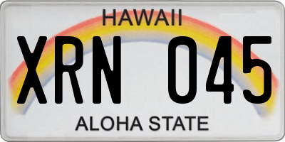HI license plate XRN045