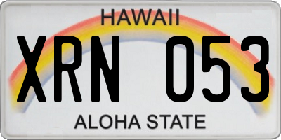 HI license plate XRN053
