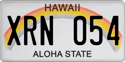 HI license plate XRN054