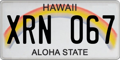 HI license plate XRN067