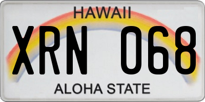 HI license plate XRN068