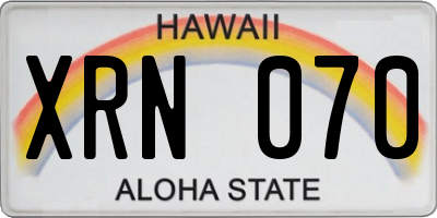 HI license plate XRN070