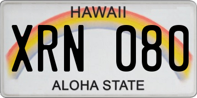 HI license plate XRN080
