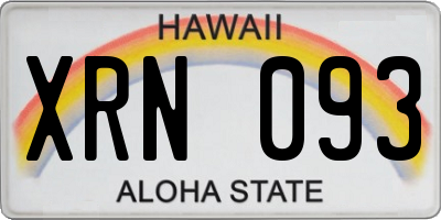 HI license plate XRN093