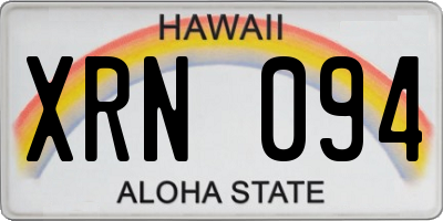 HI license plate XRN094
