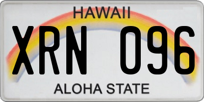 HI license plate XRN096