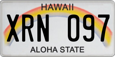 HI license plate XRN097