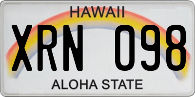 HI license plate XRN098