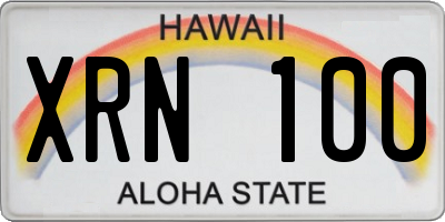 HI license plate XRN100
