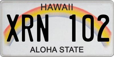 HI license plate XRN102