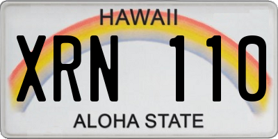HI license plate XRN110