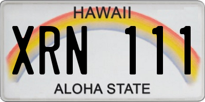 HI license plate XRN111