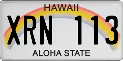 HI license plate XRN113