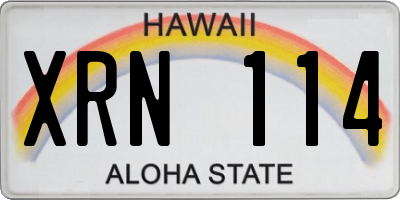 HI license plate XRN114