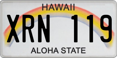 HI license plate XRN119