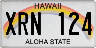 HI license plate XRN124