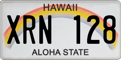 HI license plate XRN128