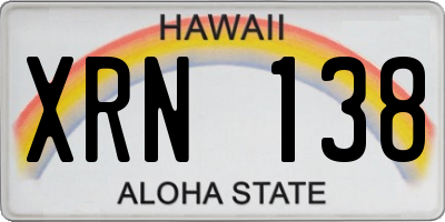 HI license plate XRN138