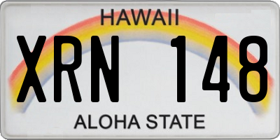 HI license plate XRN148