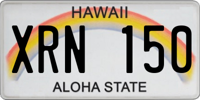 HI license plate XRN150