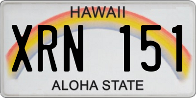 HI license plate XRN151
