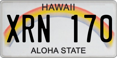 HI license plate XRN170