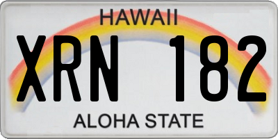 HI license plate XRN182