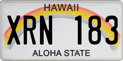 HI license plate XRN183