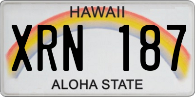 HI license plate XRN187