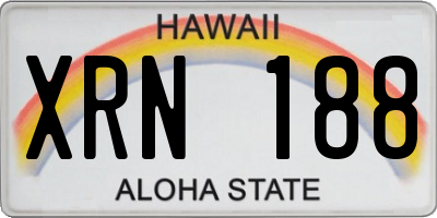 HI license plate XRN188