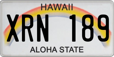 HI license plate XRN189
