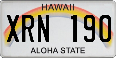 HI license plate XRN190