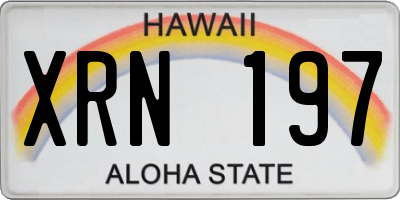 HI license plate XRN197