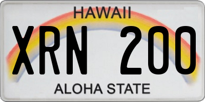 HI license plate XRN200