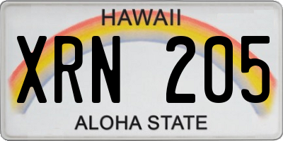 HI license plate XRN205