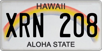 HI license plate XRN208