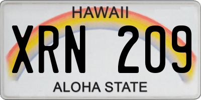 HI license plate XRN209