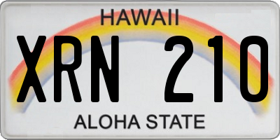 HI license plate XRN210