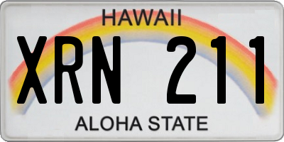 HI license plate XRN211