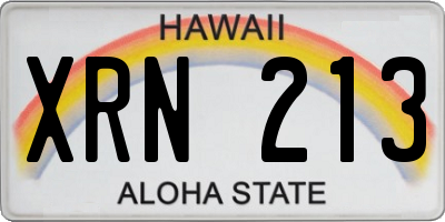 HI license plate XRN213