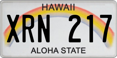 HI license plate XRN217