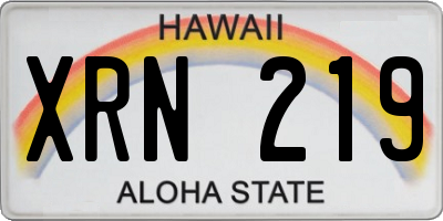 HI license plate XRN219